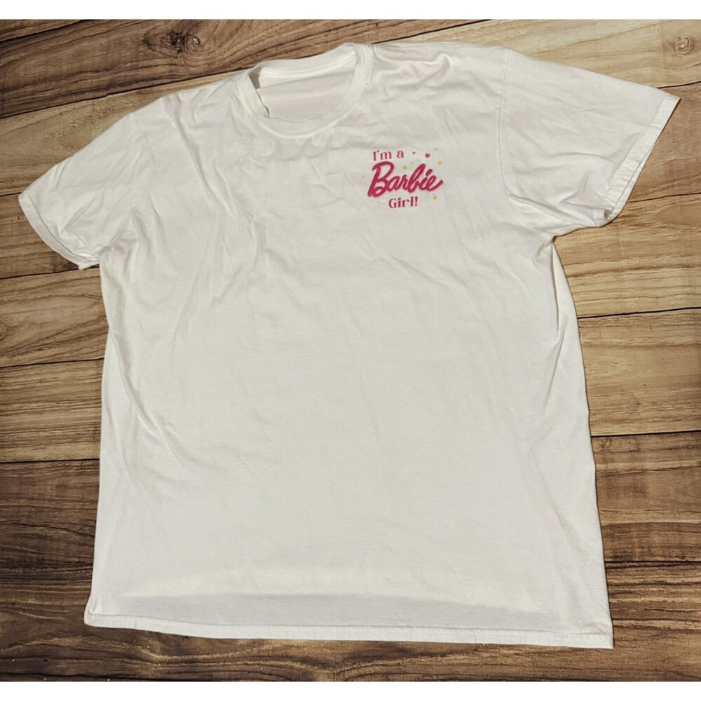 I’m A Barbie Girl Lyrics Come On Barbie Let’s Go Party T Shirt White No Tag XL?